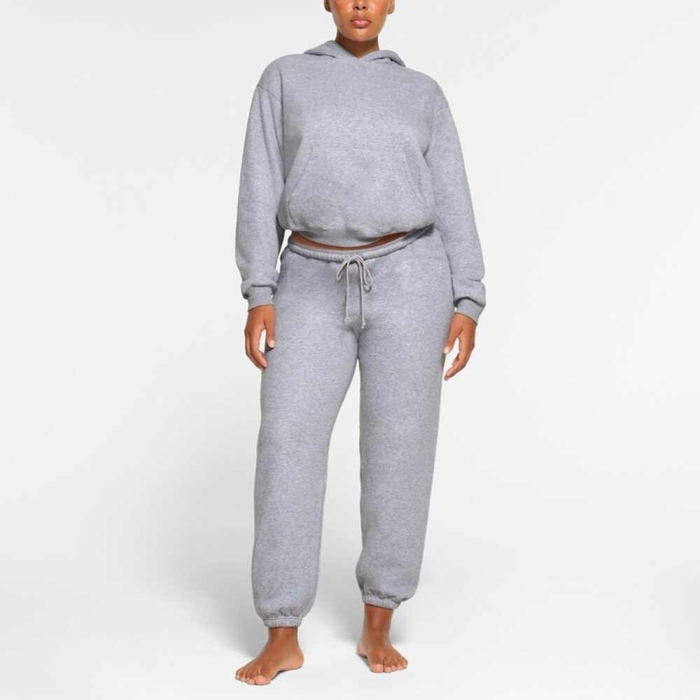 SKIMS Heather Gray Cozy Track Joggers